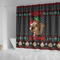 Merry Slothmas Shower Curtain Cute Sloth Christmas