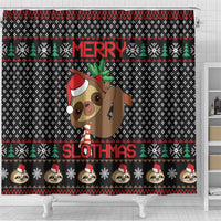 Merry Slothmas Shower Curtain Cute Sloth Christmas