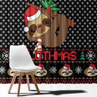 Merry Slothmas Window Curtain Cute Sloth Christmas DT04 - Wonder Print Shop