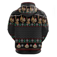 Merry Slothmas Zip Hoodie Cute Sloth Christmas DT04 - Wonder Print Shop