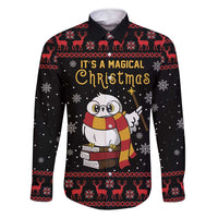 Magical Christmas Family Matching Long Sleeve Bodycon Dress and Hawaiian Shirt Owl Book Xmas DT04 - Wonder Print Shop