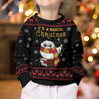 Magical Christmas Kid Ugly Christmas Sweater Owl Book Xmas DT04 - Wonder Print Shop