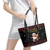 Magical Christmas Leather Tote Bag Owl Book Xmas DT04 - Wonder Print Shop
