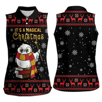 Magical Christmas Women Sleeveless Polo Shirt Owl Book Xmas DT04 - Wonder Print Shop