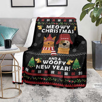 Meowy Christmas And Woofy New Year Blanket