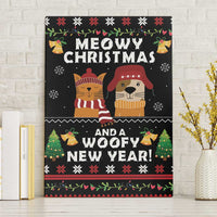 Meowy Christmas And Woofy New Year Canvas Wall Art DT04 - Wonder Print Shop