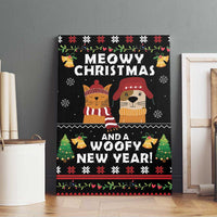 Meowy Christmas And Woofy New Year Canvas Wall Art DT04 - Wonder Print Shop