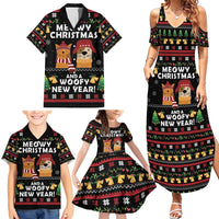 Meowy Christmas And Woofy New Year Family Matching Summer Maxi Dress and Hawaiian Shirt DT04 - Wonder Print Shop