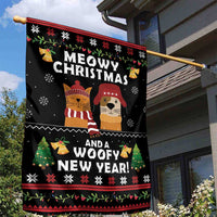 Meowy Christmas And Woofy New Year Garden Flag DT04 - Wonder Print Shop