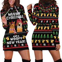 Meowy Christmas And Woofy New Year Hoodie Dress DT04 - Wonder Print Shop