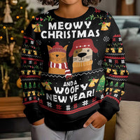 Meowy Christmas And Woofy New Year Kid Ugly Christmas Sweater DT04 - Wonder Print Shop