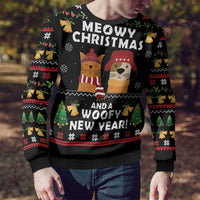 Meowy Christmas And Woofy New Year Ugly Christmas Sweater DT04 - Wonder Print Shop