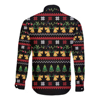 Meowy Christmas And Woofy New Year Long Sleeve Button Shirt DT04 - Wonder Print Shop