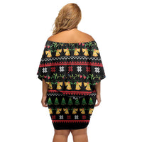 Meowy Christmas And Woofy New Year Off Shoulder Short Dress DT04 - Wonder Print Shop