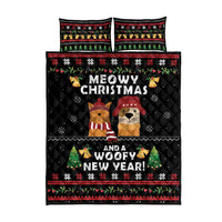 Meowy Christmas And Woofy New Year Quilt Bed Set DT04 - Wonder Print Shop