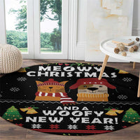 Meowy Christmas And Woofy New Year Round Carpet