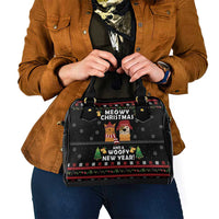Meowy Christmas And Woofy New Year Shoulder Handbag
