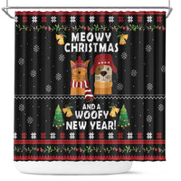 Meowy Christmas And Woofy New Year Shower Curtain
