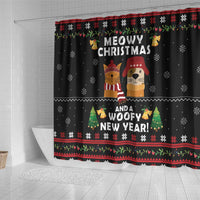 Meowy Christmas And Woofy New Year Shower Curtain