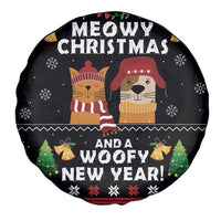 Meowy Christmas And Woofy New Year Spare Tire Cover DT04 - Wonder Print Shop
