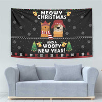 Meowy Christmas And Woofy New Year Tapestry DT04 - Wonder Print Shop