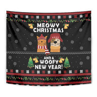 Meowy Christmas And Woofy New Year Tapestry DT04 - Wonder Print Shop