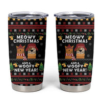 Meowy Christmas And Woofy New Year Tumbler Cup DT04 - Wonder Print Shop