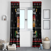 Meowy Christmas And Woofy New Year Window Curtain DT04 - Wonder Print Shop
