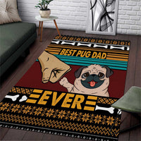 Best Pug Dad Ever Area Rug Pug Dog Christmas Awesome Dad DT04 - Wonder Print Shop