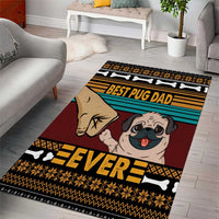 Best Pug Dad Ever Area Rug Pug Dog Christmas Awesome Dad DT04 - Wonder Print Shop