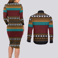 Best Pug Dad Ever Couples Matching Long Sleeve Bodycon Dress and Long Sleeve Button Shirt Pug Dog Christmas Awesome Dad DT04 - Wonder Print Shop