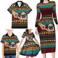 Best Pug Dad Ever Family Matching Long Sleeve Bodycon Dress and Hawaiian Shirt Pug Dog Christmas Awesome Dad DT04 - Wonder Print Shop