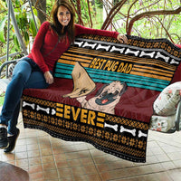 Best Pug Dad Ever Quilt Pug Dog Christmas Awesome Dad DT04 - Wonder Print Shop