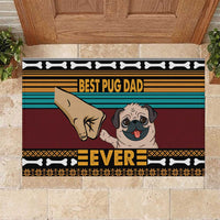 Best Pug Dad Ever Rubber Doormat Pug Dog Christmas Awesome Dad DT04 - Wonder Print Shop