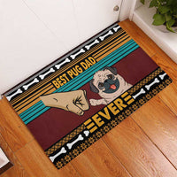 Best Pug Dad Ever Rubber Doormat Pug Dog Christmas Awesome Dad DT04 - Wonder Print Shop
