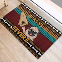 Best Pug Dad Ever Rubber Doormat Pug Dog Christmas Awesome Dad DT04 - Wonder Print Shop