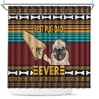 Best Pug Dad Ever Shower Curtain Pug Dog Christmas Awesome Dad