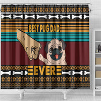 Best Pug Dad Ever Shower Curtain Pug Dog Christmas Awesome Dad