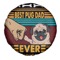 Best Pug Dad Ever Spare Tire Cover Pug Dog Christmas Awesome Dad DT04 - Wonder Print Shop