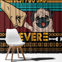 Best Pug Dad Ever Window Curtain Pug Dog Christmas Awesome Dad DT04 - Wonder Print Shop