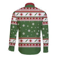 Nurse Long Sleeve Button Shirt Nurse Grinch Christmas DT04 - Wonder Print Shop
