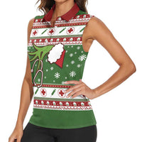 Nurse Women Sleeveless Polo Shirt Nurse Grinch Christmas DT04 - Wonder Print Shop