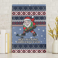 Santa Hockey Best Pucking Christmas Canvas Wall Art DT04 - Wonder Print Shop