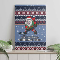 Santa Hockey Best Pucking Christmas Canvas Wall Art DT04 - Wonder Print Shop