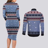 Santa Hockey Best Pucking Christmas Couples Matching Long Sleeve Bodycon Dress and Long Sleeve Button Shirt DT04 - Wonder Print Shop