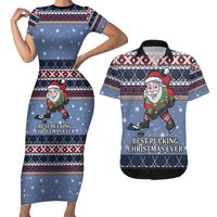 Santa Hockey Best Pucking Christmas Couples Matching Short Sleeve Bodycon Dress and Hawaiian Shirt DT04 - Wonder Print Shop