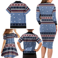 Santa Hockey Best Pucking Christmas Family Matching Long Sleeve Bodycon Dress and Hawaiian Shirt DT04 - Wonder Print Shop