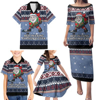 Santa Hockey Best Pucking Christmas Family Matching Puletasi and Hawaiian Shirt DT04 - Wonder Print Shop