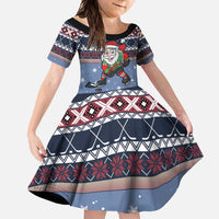 Santa Hockey Best Pucking Christmas Family Matching Short Sleeve Bodycon Dress and Hawaiian Shirt DT04 - Wonder Print Shop