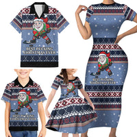Santa Hockey Best Pucking Christmas Family Matching Short Sleeve Bodycon Dress and Hawaiian Shirt DT04 - Wonder Print Shop